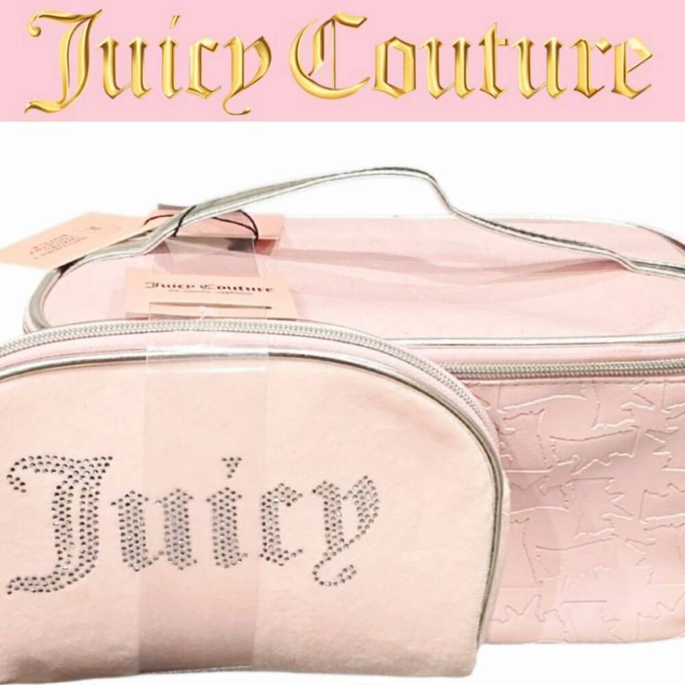 Juicy‎ Couture Rhinestone Highland Terrier Embossed Travel Cosmetic Bags